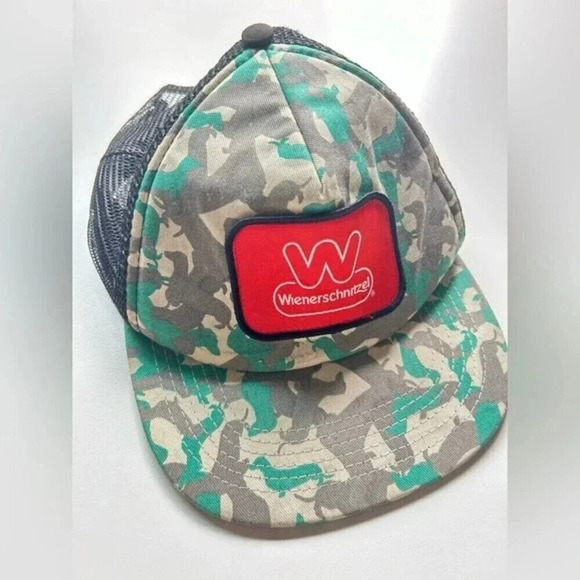 Wienerschnitzel Trucker Hat Wiener schnitzel Camo Vintage y2k Hat - Picture 1 of 8